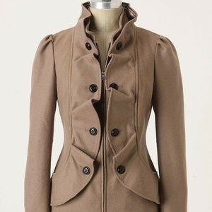 Anthropologie Idra Cream Confection Wool Jacket